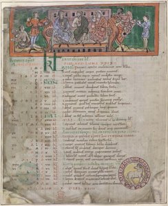 Pagina del calendario per aprile: Festa, illustrazione da un 