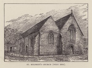 Canterbury: Chiesa di Santa Mildred, West End (litografia)