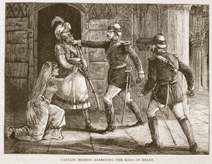 Il Capitano Hodson Arresta il Re di Delhi, illustrazione da Cassells Illustrated History of England da English School