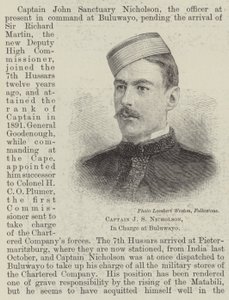 Capitano J S Nicholson, responsabile a Buluwayo (incisione)
