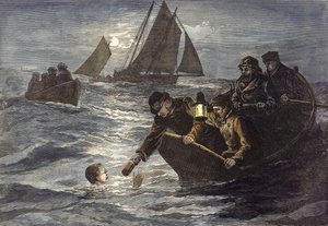 Il tentativo del capitano Webb di attraversare a nuoto la Manica, caffè caldo al chiaro di luna da English School