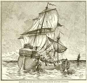 Cattura delle navi di rifornimento inglesi da parte dei corsari spagnoli da English School
