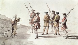 Cattura del ribelle, Simon Fraser, Lord Lovat (1667?-1747) da English School