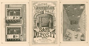 Carta pubblicitaria del Chancery Lane Safe Deposit, 61-62 Chancery Lane, Londra da English School