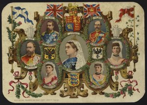 Cartolina che celebra il Giubileo della Regina Vittoria del 1887 da English School