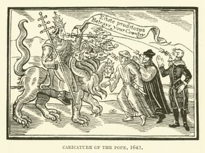 Caricatura del papa da English School