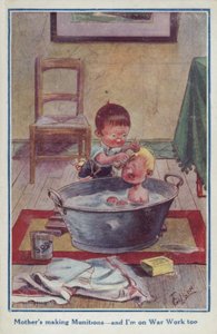 Cartolina di propaganda con due bambini