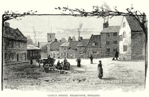 Castle Street, Melbourne, Inghilterra (incisione) da English School
