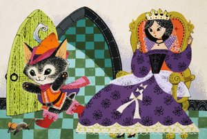 Gatto che insegue un topo davanti alla regina da English School