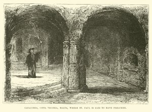 Catacombe, Città Vecchia, Malta, dove si dice che San Paolo abbia predicato da English School