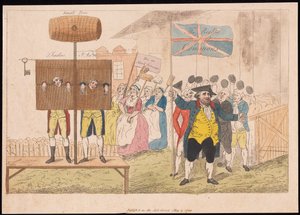 Cecil Wray alla gogna I diritti dei Comuni, pub. 1784 da English School