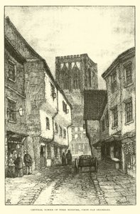 Torre Centrale della Cattedrale di York, da Old Shambles da English School