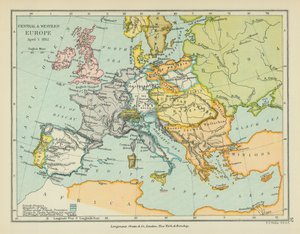 Europa centrale e occidentale (litografia a colori)
