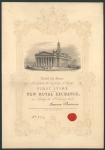 Cerimonia di posa della prima pietra della Nuova Borsa Reale, Londra, il 17 gennaio 1842