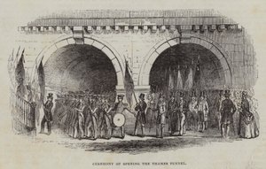 Cerimonia di apertura del Tunnel del Tamigi, 1843 da English School