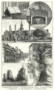 Bibbia incatenata, Lingfield; Camino, Sackville College; Sackville College; Middle Row; In Ashurst Wood; Castello di Brambletye (incisione) da English School