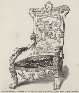 Sedia presentata a C B Adderley, Esquire, MP, dai coloni della Provincia Orientale del Capo di Buona Speranza