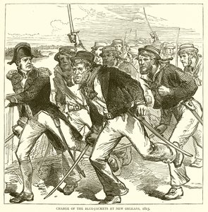 Carica dei Blue-Jackets a New Orleans, 1815 da English School