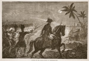 Carica degli Highlanders a Seringapatam, illustrazione da Cassells Illustrated History of India di James Grant, pub. 1879 da English School