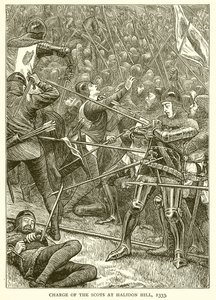 Carica degli scozzesi a Halidon Hill, 1333 da English School