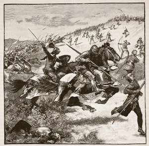 Carica degli scozzesi a Homildon Hill, illustrazione da Cassells Illustrated History of England