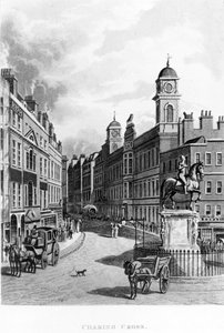 Charing Cross, guardando verso lo Strand, 1811 da English School