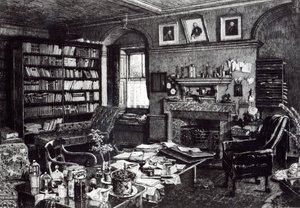 Studio di Charles Darwin a Down House, 1882 da English School