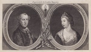 Charles William Ferdinand, Duca di Brunswick, e sua moglie, la Principessa Augusta, sorella di Re Giorgio III da English School