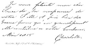 Charlotte, (Moglie di Fredk K di Wirtemberg) da English School