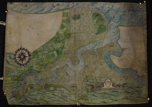 Carta del corso del fiume Medway da Rochester a The Nore da English School