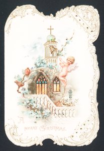 Cherubino che suona la campana della chiesa da English School