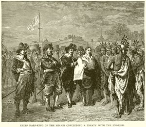 Capo Half-King dei Miamis conclude un trattato con gli inglesi