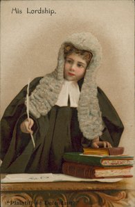 Bambino vestito da giudice (litografia a colori)