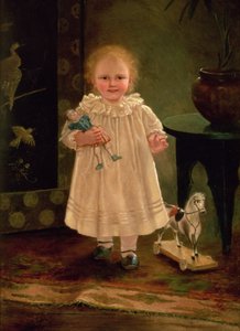 Bambino con bambola e cavallo giocattolo, c.1840 da English School