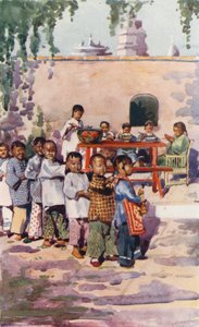 Bambini della Cina: bambini a tavola e a giocare da English School