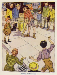 Bambini che giocano a cricket in strada da English School