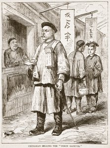 Cinese che vende la Gazzetta di Pechino, illustrazione da Cassells Illustrated History of England
