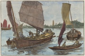 Barche da pesca e da carico cinesi