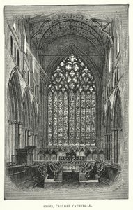 Coro, Cattedrale di Carlisle (incisione) da English School