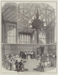 Battesimo del principe Alfredo, nella cappella privata, castello di Windsor da English School