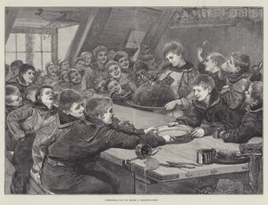 Giorno di Natale a Bordo di una Nave Scuola (incisione) da English School