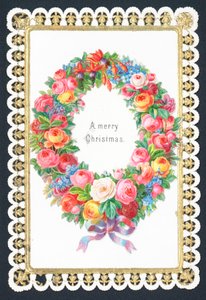 Ghirlanda di fiori di Natale, biglietto di Natale da English School