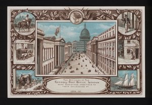 Cartolina di auguri di Natale dal General Post Office, Londra da English School