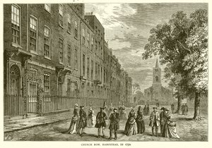 Church Row, Hampstead, nel 1750 da English School