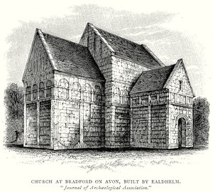 Chiesa di Bradford on Avon, costruita da Ealdhelm (incisione)