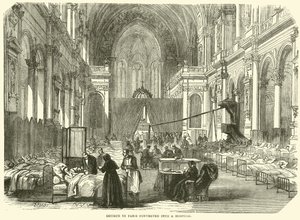 Chiesa a Parigi convertita in ospedale, novembre 1870 da English School