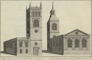 Chiesa di Allhallows in Bread Street e Chiesa di San Michele in Wood Street, Londra da English School