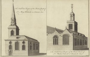 Chiesa di Santa Maria Abchurch, Abchurch Lane e Chiesa di San Martino Outwich in Threadneedle Street, Londra da English School