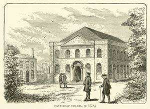 Cappella di City Road, nel 1778 (incisione)