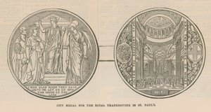 Medaglia della città per il Ringraziamento Reale alla Cattedrale di San Paolo, Londra da English School